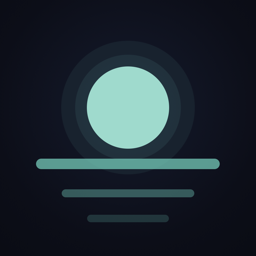 Vast app icon: a pale moon over horizon lines